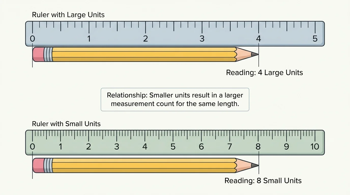 ruler with a pencil lined up at zero, showing the endpoint reading clearly