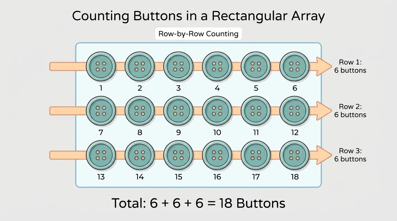 buttons arranged in 3 neat rows inside a rectangle, showing row-by-row counting