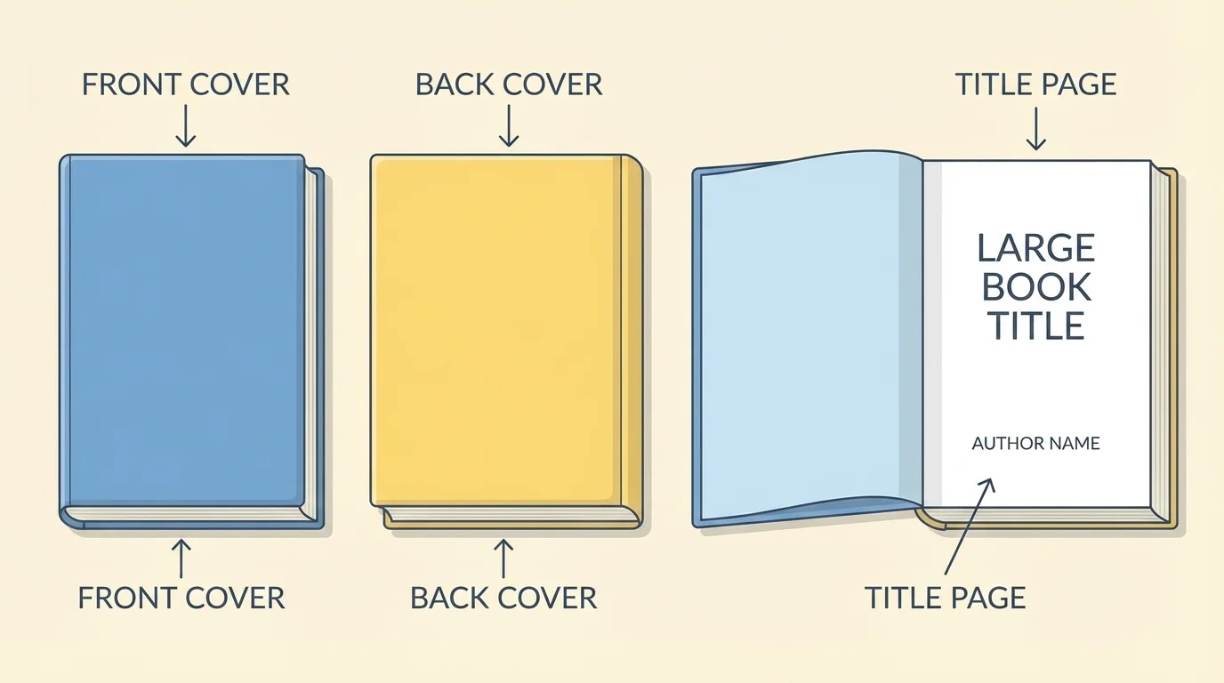 open picture book to the first inside page showing the title page with large book title and author name