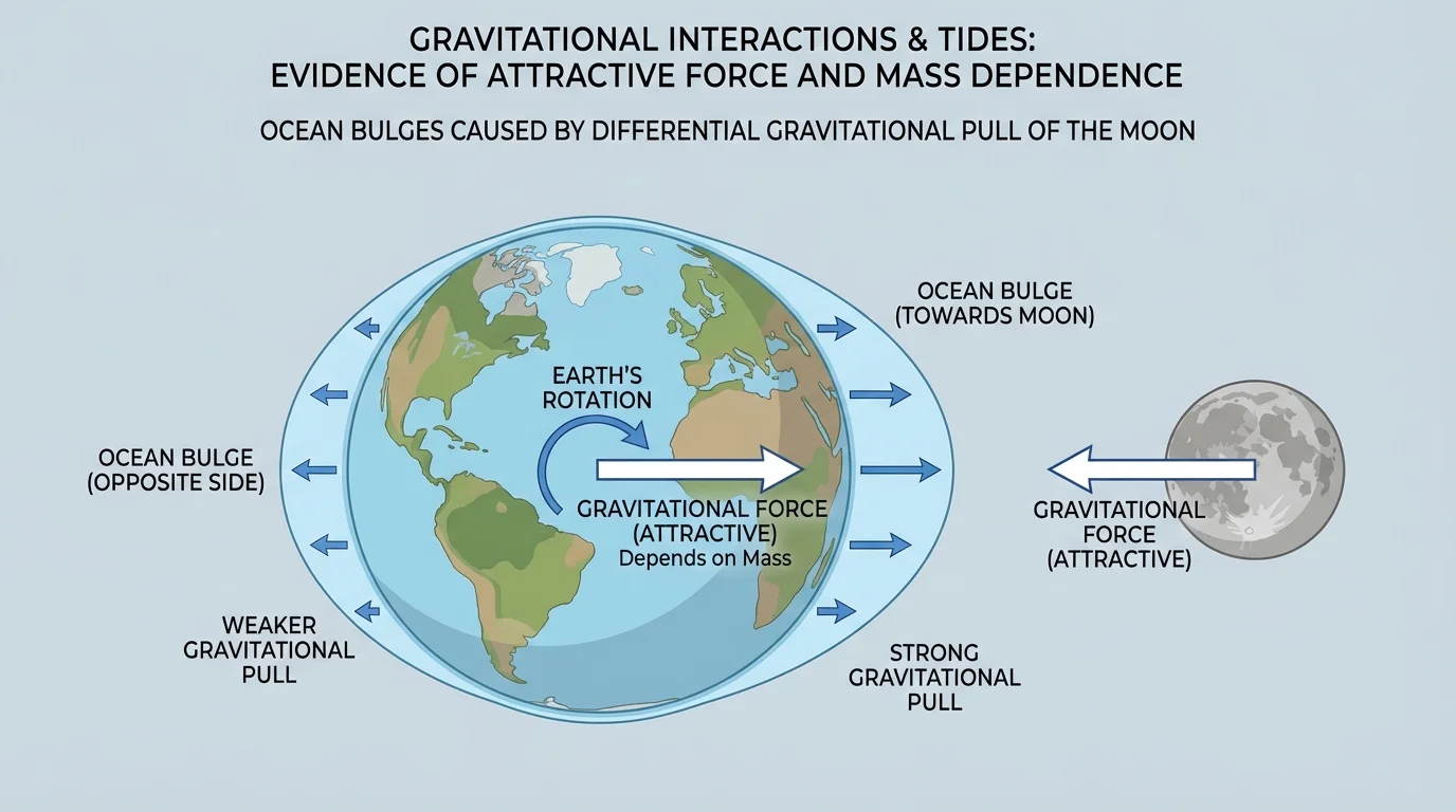 Earth and Moon with ocean bulges on opposite sides of Earth, showing how gravity relates to tides