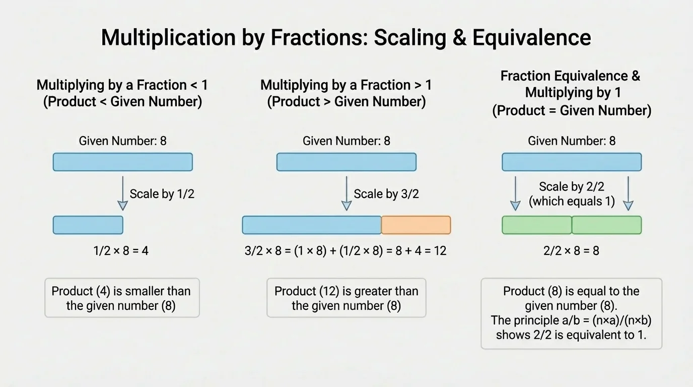 bar model showing 8 scaled by three-halves into 12, with one full bar of 8 and one half-bar of 4 added
