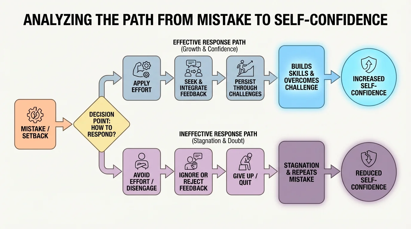 Decision flowchart for handling a mistake and turning it into a next step plan