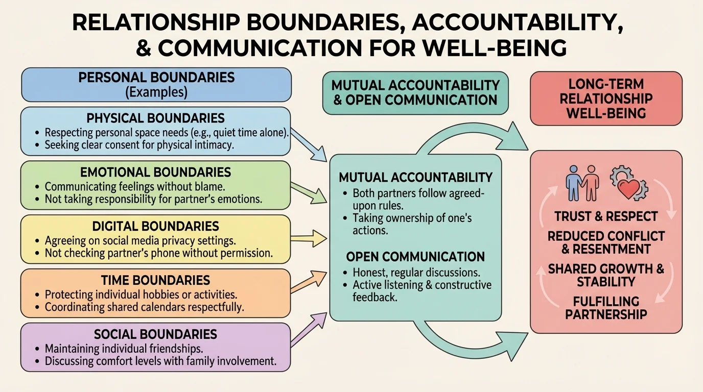 chart showing physical, emotional, digital, time, and social boundaries with simple examples in each category